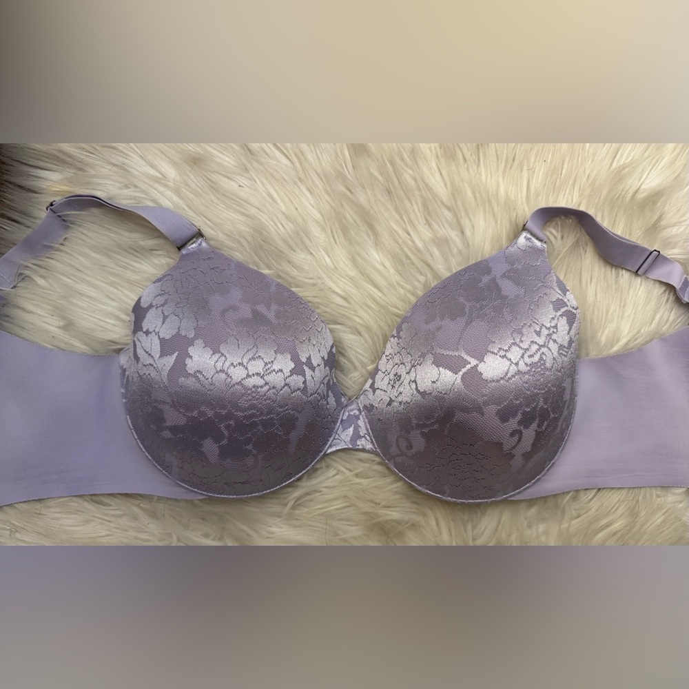 Soma Bra Size 36D Vanishing Back Full Coverage lace Purple Underwire